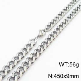 450x9mm Stainless Steel Cuban Necklace for Men and Women