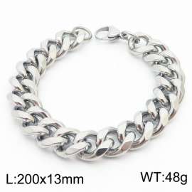 200X13mm Cuban Chain Stainless Steel Men's Bracelet Party Jewelry