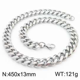 450X13mm Cuban Chain Stainless Steel Men's Necklace Party Jewelry