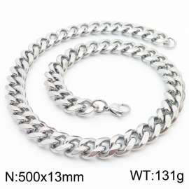 500X13mm Cuban Chain Stainless Steel Men's Necklace Party Jewelry