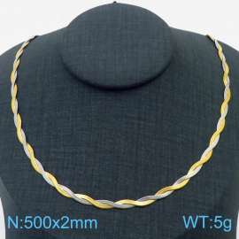 500x2mm Stainless Steel Braided Herringbone Necklace for Women