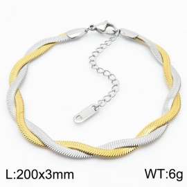 200x3mm Stainless Steel Braided Herringbone Necklace for Women