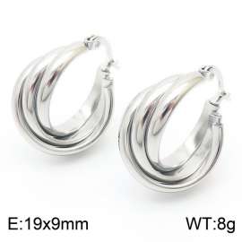 Fashionable titanium steel three ring multi-layer overlapping ear rings