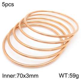 European and American fashion stainless steel five-layer large single loop charm rose gold bangle
