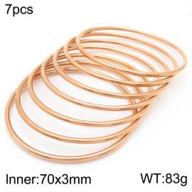 European and American fashion stainless steel seven-layer large single loop charm rose gold bangle