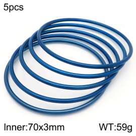European and American fashion stainless steel five-layer large single loop charm deep blue bangle