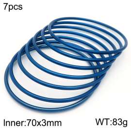 European and American fashion stainless steel seven-layer large single loop charm deep blue bangle