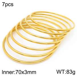 European and American fashion stainless steel seven-layer large single loop charm gold bangle