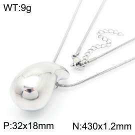 Plated Water Drop Chunky Necklace Fashion Jewelry Teardrop Snake Chain Women's Necklaces