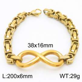 Trendy Titanium Steel Emperor Infinite 8-character Steel Color Bracelet