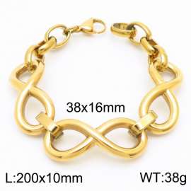 Trendy titanium steel infinite 8-character gold bracelet