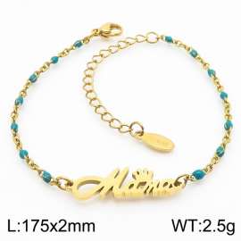 Fashionable titanium steel blue Bohemian gold bracelet