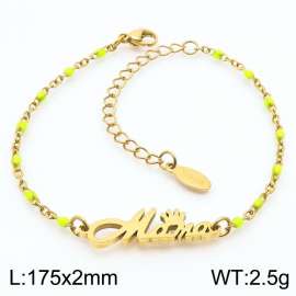 Fashionable Yellow Bohemian Titanium Steel Gold Bracelet