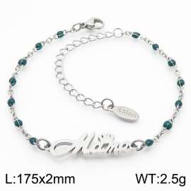 Fashionable titanium steel dark green Bohemian steel color bracelet