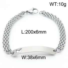 Hip hop trend titanium steel curved men's steel color bracelet