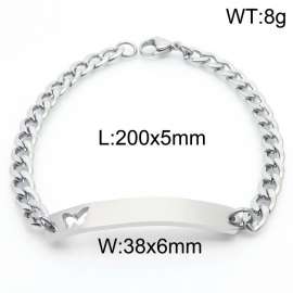 Exquisite Hollow butterfly curved brand hand-stitched NK chain stainless steel ladies bracelet