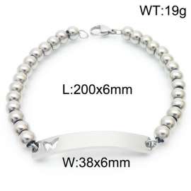 Exquisite Hollow butterfly curved brand hand-stitched ball chain stainless steel lady bracelet