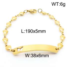 Exquisite Hollow butterfly curved brand hand-stitched gold heart-shaped chain stainless steel lady bracelet