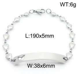Exquisite Hollow butterfly curved brand hand-stitched heart-shaped chain stainless steel lady bracelet