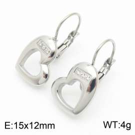 Light luxury diamond-encrusted love stainless steel lady earrings
