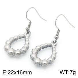 INS bead drop stainless steel lady long earrings