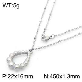 Bohemian beads drop stainless steel ladies necklace