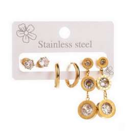 Stainless Steel Stone&Crystal Earring