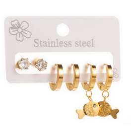 Stainless Steel Stone&Crystal Earring