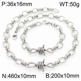 O-shaped winding 8-shaped stainless steel bracelet necklace set