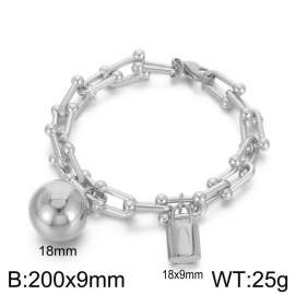 Horseshoe Chain Round Ball Padlock Bracelet