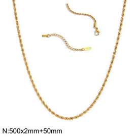 Stainless steel gold Fried Dough Twists necklace