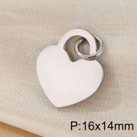 Stainless steel peach heart pendant