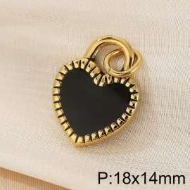 Stainless steel peach heart pendant