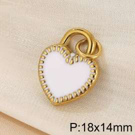 Stainless steel peach heart pendant