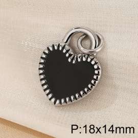 Stainless steel peach heart pendant