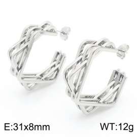 Vintage Steel Polygonal Titanium Steel Earrings