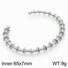 Stainless Steel Spring Ball C Open Women's Bracelet Party Jewelry