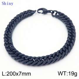 7mm Vintage Men's Personalized Trimmed Polished Whip Chain Bracelet