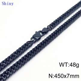 7mm45cm Vintage Men's Personalized Trimmed Polished Whip Chain Necklace