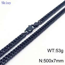 7mm50cm Vintage Men's Personalized Trimmed Polished Whip Chain Necklace