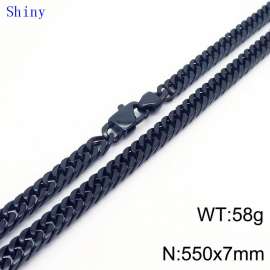 7mm55cm Vintage Men's Personalized Trimmed Polished Whip Chain Necklace