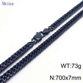 7mm70cm Vintage Men's Personalized Trimmed Polished Whip Chain Necklace