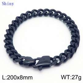 8mm vintage men's personalized cut edge polished Cuban bracelet bracelet