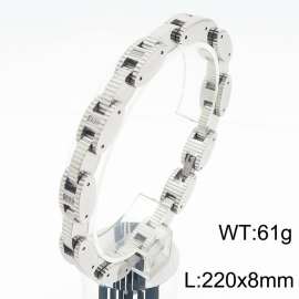 Personality Geometry Metal Jewellery Men Bracelet Stainless Steel Crystal Zircon Hiphop Bracelets