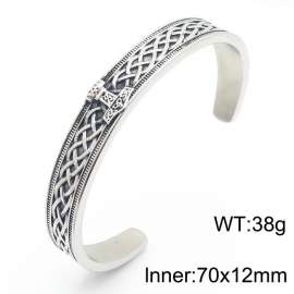 European and American fashion stainless steel creative Viking rune Thor C-shaped opening charm retro bangle