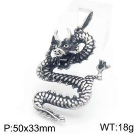 European and American fashion stainless steel animal domineering dragon god retro pendant