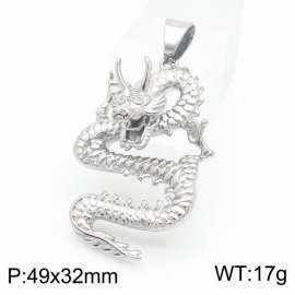 European and American fashion stainless steel animal domineering dragon god silver pendant