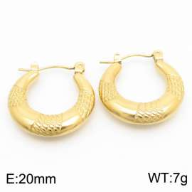 European and American fashion stainless steel creative geometric thick circle gold earrings