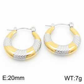 European and American fashion stainless steel creative geometric thick circle silver&gold earrings