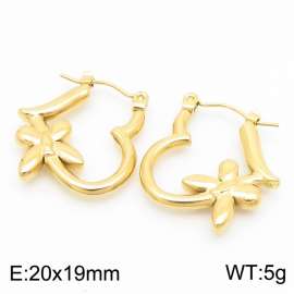 European and American fashion stainless steel creative butterfly heart-shaped temperament gold earrings